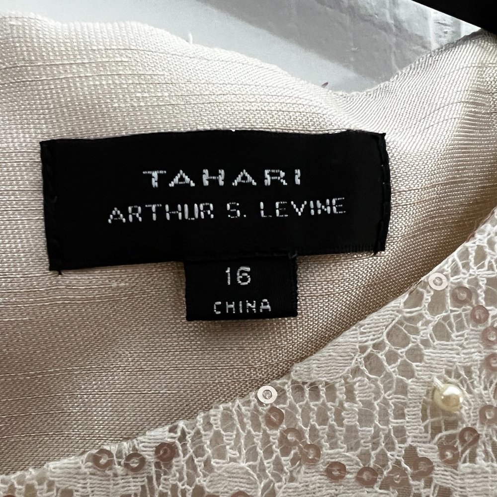 SOLD-Tahari Arthur S. Levine Beaded Top Sheath Dress - Picture 3 of 8